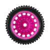 INJMBT02MA INJORA Pre-Mounted Pin Buggy Tires & Wheels for 1/28 Losi Micro-T - Magenta