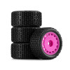 INJMBT02MA INJORA Pre-Mounted Pin Buggy Tires & Wheels for 1/28 Losi Micro-T - Magenta