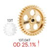 INJLOS24OD2 INJORA Brass Transmission Main Gear (34T) with Plastic Motor Pinion (13T) for Losi Micro-B, Micro-T INJLOS24OD2 INJORA Brass Transmission Main Gear (34T) with Plastic Motor Pinion (13T) for Losi Micro-B, Micro-T