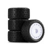 INJMBT02WH INJORA Pre-Mounted Pin Buggy Tires & Wheels for 1/28 Losi Micro-T - White