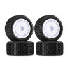 INJMBT02WH INJORA Pre-Mounted Pin Buggy Tires & Wheels for 1/28 Losi Micro-T - White