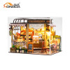 HODM2422Z HONGDA DIY Julia Bakery Wooden Dollhouse Kit with Dust Cover