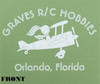 GVSLADIESAIRGRN-C GRAVES RC HOBBIES Ladies Airplane T-Shirt - Green