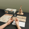 ROEAMK63 ROBOTIME ROKR Magic Cello Mechanical Music Box 3D Wooden Puzzle