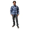 BOLSTWBLXL BOLD RC White/Blue/Black Flannel Shirt - XL