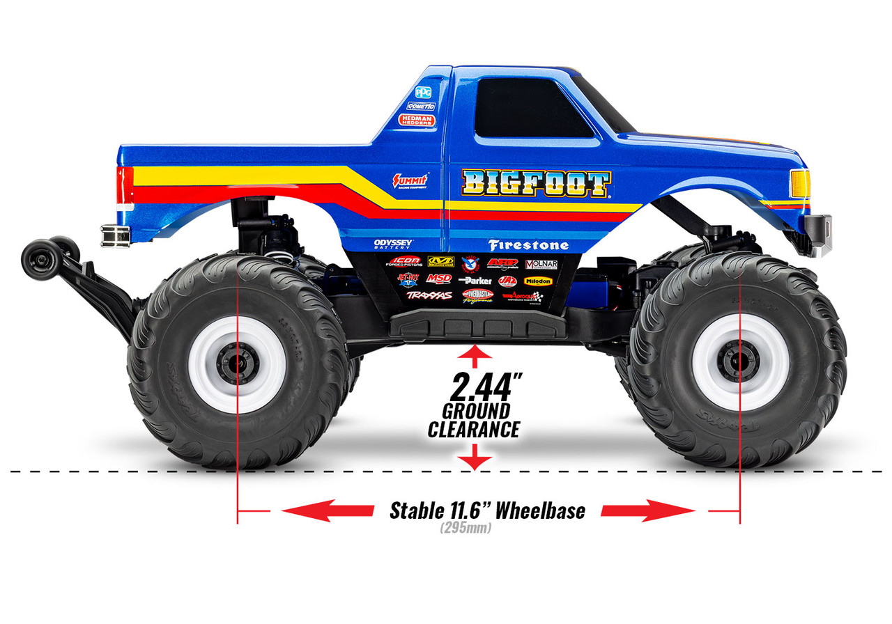 TRA67134-4BLUE TRAXXAS Bigfoot 4x4 Brushless: 1/10 Scale 4WD