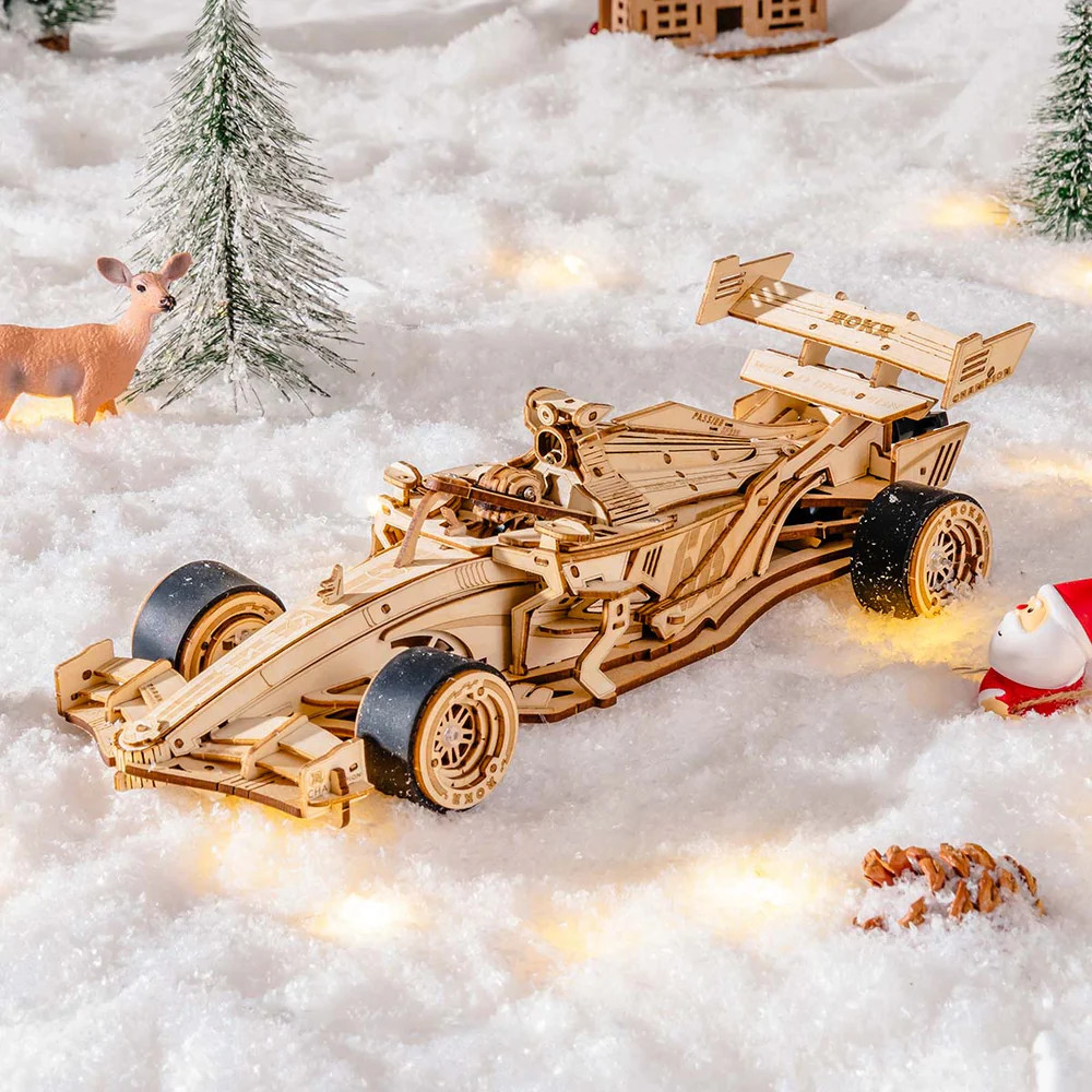 ROELK505 ROBOTIME ROKR Racing Car 3D Wooden Puzzle - Graves RC Hobbies