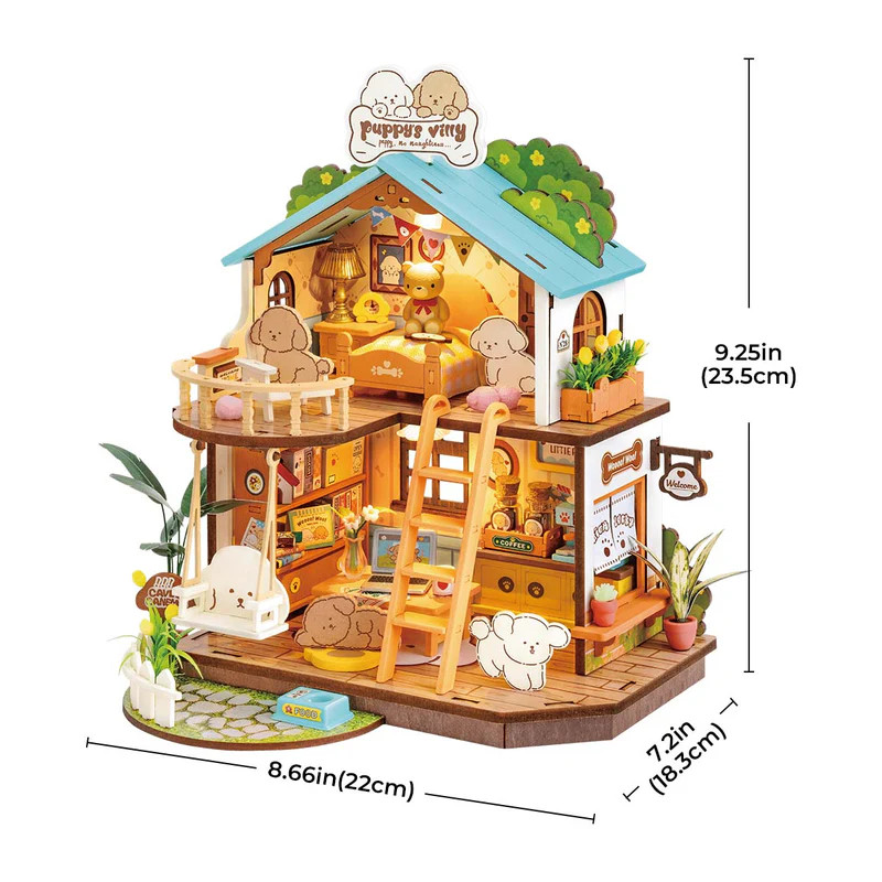 ROEDG169 ROBOTIME Rolife Puppy's Cozy Villa DIY Miniature House