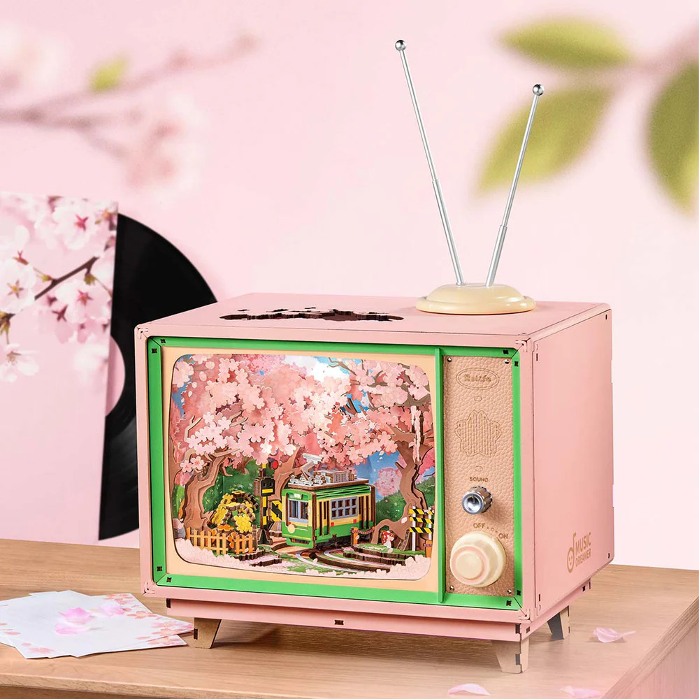 ROEAMT02 ROBOTIME Rolife Sakura Dreamy Tour DIY Music Box 3D