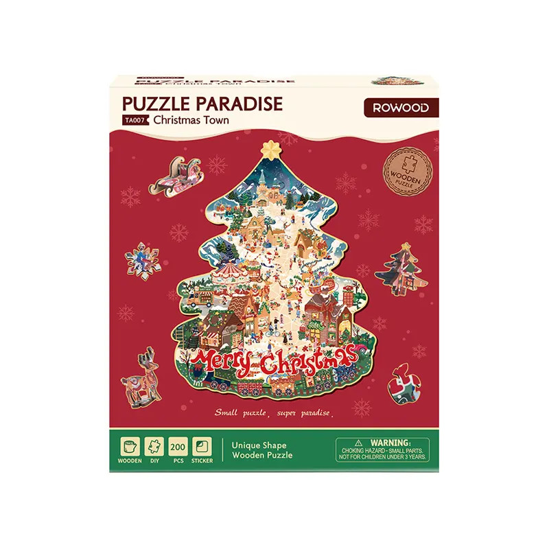 ROETA007 ROBOTIME Rowood Christmas Town Wooden Jigsaw Puzzle