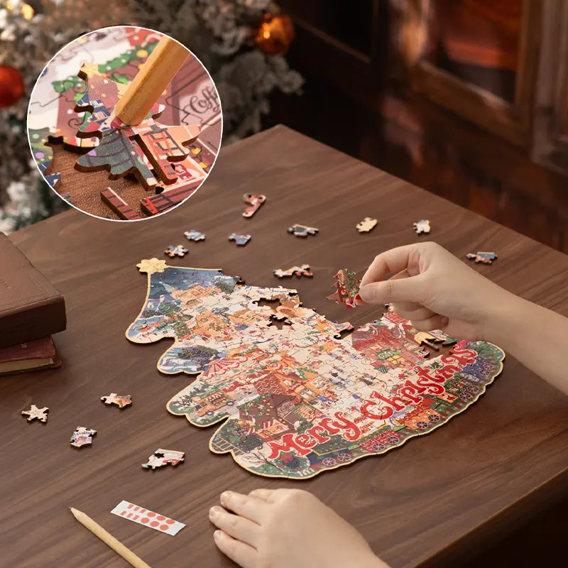 ROETA007 ROBOTIME Rowood Christmas Town Wooden Jigsaw Puzzle