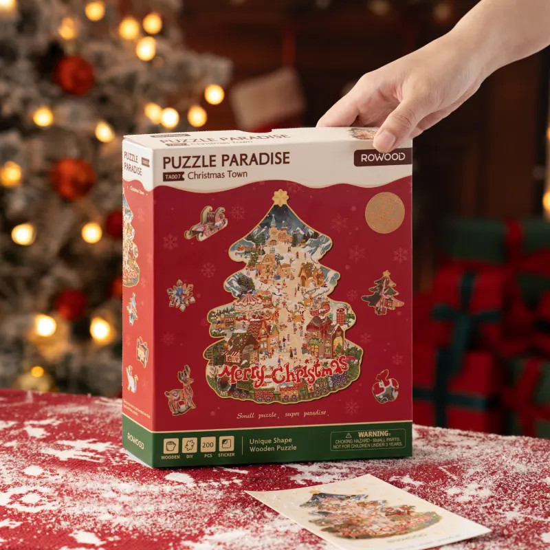 ROETA007 ROBOTIME Rowood Christmas Town Wooden Jigsaw Puzzle