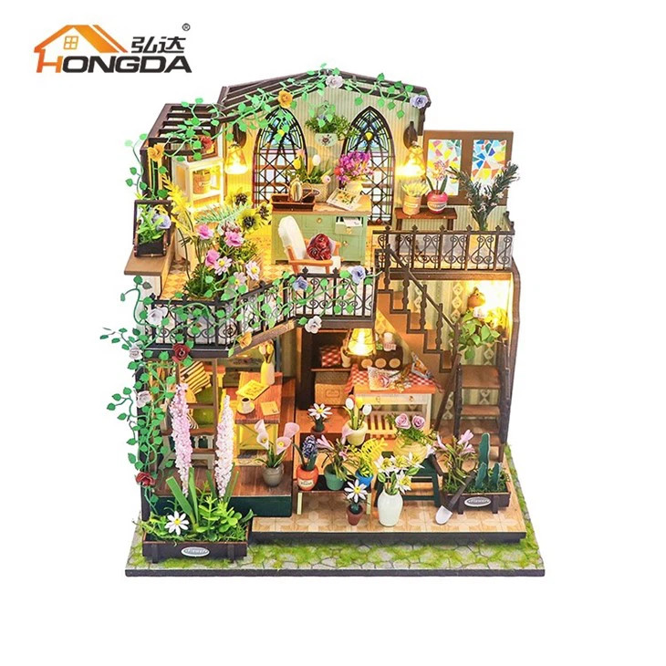 HODM2322Z HONGDA DIY Darcy Flower Miniature Dollhouse Kit with