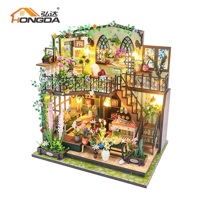 HODM2322Z HONGDA DIY Darcy Flower Miniature Dollhouse Kit with