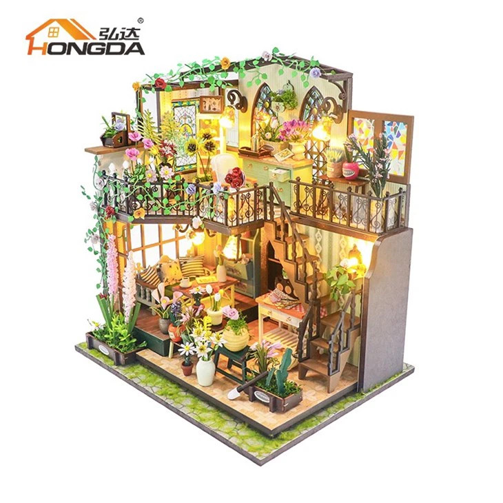 HODM2322Z HONGDA DIY Darcy Flower Miniature Dollhouse Kit with