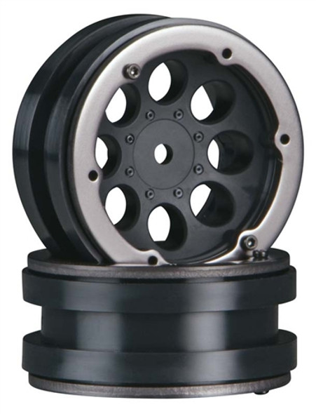 AX8087 Axial 8-Hole 1.9" Beadlock Wheel Black (2)