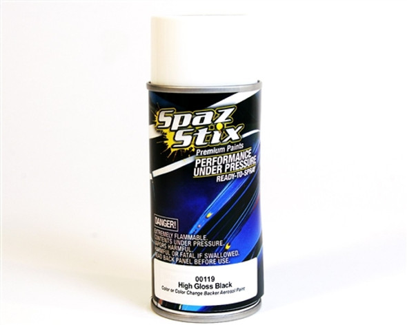 SZX00119 Spaz Stix High Gloss Black / Backer Paint Aerosol 3.5Oz