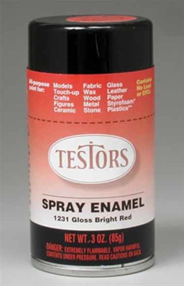 TES1231 Testors Spray Bright Red 3 oz
