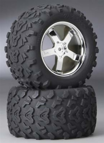 TRA4973R Traxxas 3.8" Tires/Hurricane Chrome T-Maxx 3.3 (2)