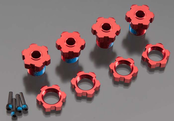 TRA5353R Traxxas Wheel Hubs Splined 17mm Red-Anodized (4)