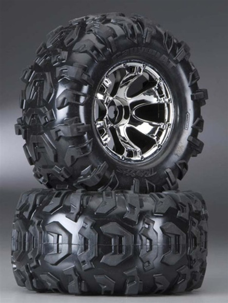 TRA5673 Traxxas Canyon AT Tire On Geode Chrome Wheel Summit (2)