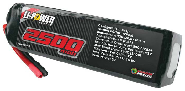 VEN-15040 Venom LiPo 14.8V 2500mAh 50C