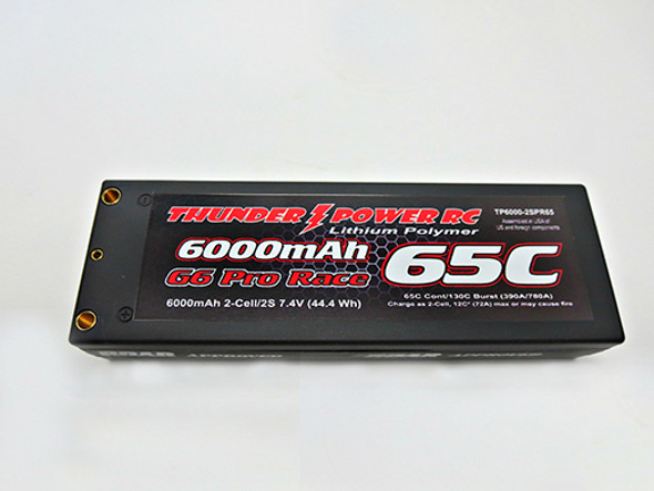 BATL6000X2G6PR65 Thunder Power 6000MAH 2S 7.4V PRO RACE 65C Battery