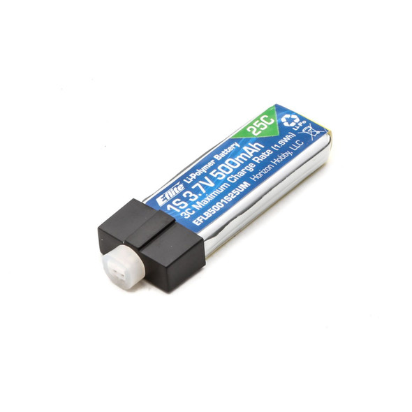 EFLB5001S25UM E-Flite 3.7V 500mAh 1S 25C LiPo Battery, High Current UMX Connector