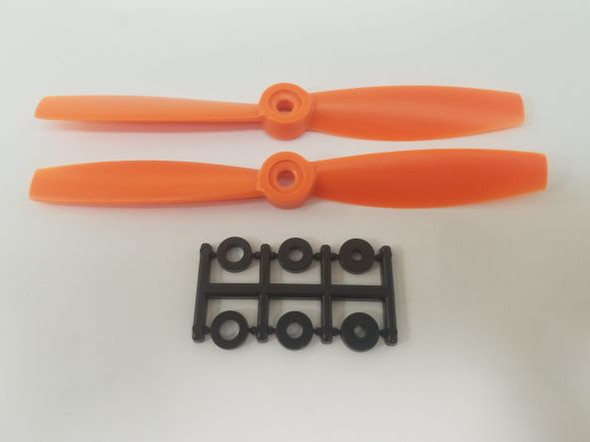 HQP010755454BNO HQ Prop 5.5" x 4.5" Bullnose Glassfiber Propeller, Orange (2)