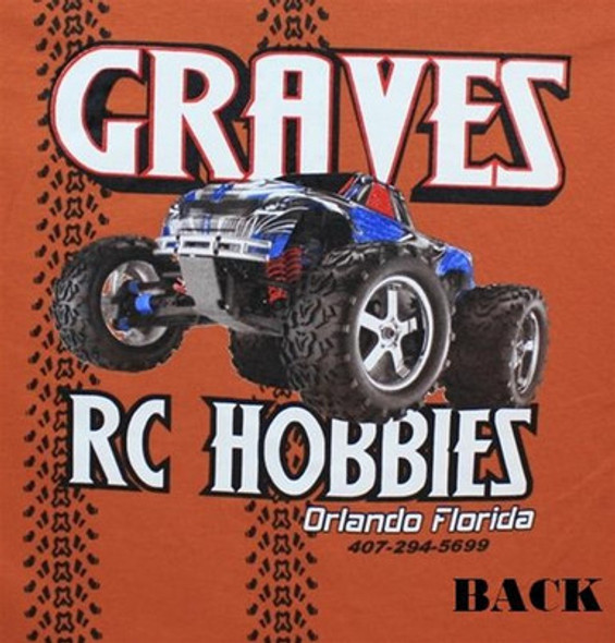 GVSLSCR-DKOR-C Graves RC Hobbies Long Sleeve Car Shirt, Dark Orange