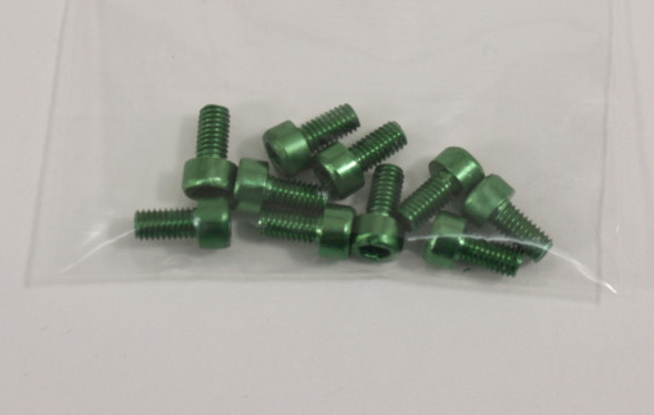 SCREWALM3X6G Graves RC M3x6mm Aluminum Socket Screw 10pc, Green