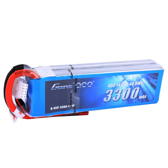 GA45C33004SD Gens ace 3300mAh 14.8V 45C 4S1P Lipo Battery Deans plug