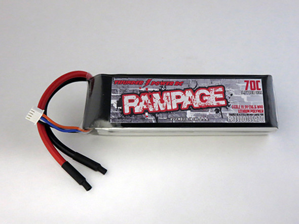 TP3300-3SR70 Thunder Power 3300mAh 3-Cell/3S 11.1V Rampage Series 70C LiPo Battery