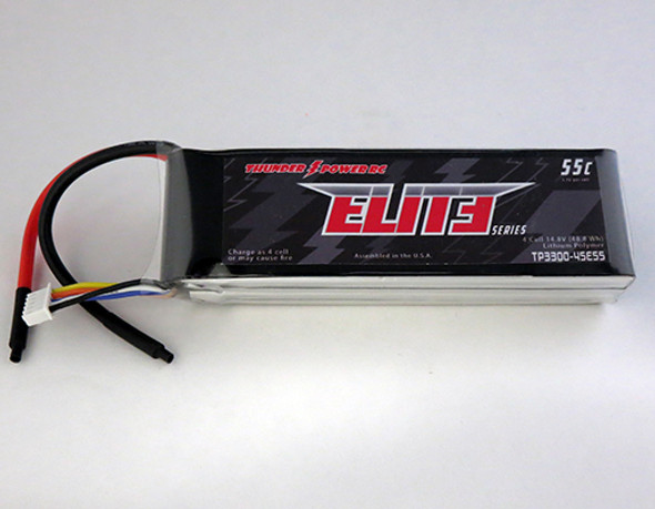 TP3300-4SE55 Thunder Power 3300mAh 4S 14.8v 55C Elite LiPo Battery