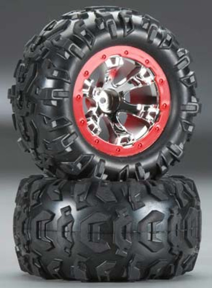 TRA7272 Traxxas Canyon AT Tire On Geode Red Wheel 1/16 Summit