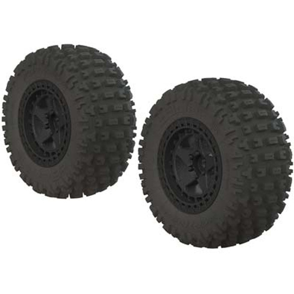 ARA550086 ARRMA Dboots 'Fortress MT' Tire Set Glued Gun Metal (2