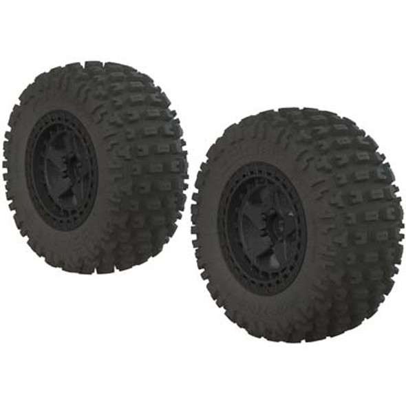 AR550042 ARRMA Booots Fortress SC Tire Set Glued Black (2)