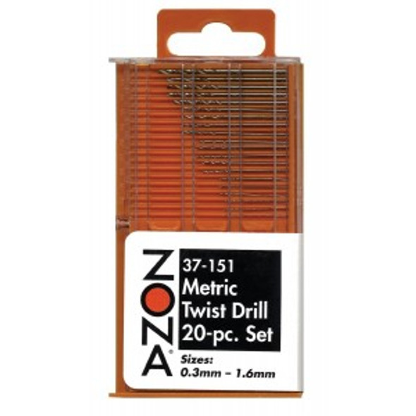 ZON37151 ZONA METRIC DRILL SET 20PC  .03mm - 1.6mm