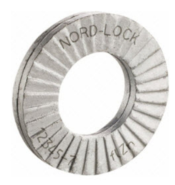 NORDLOCK8 NORD-LOCK #8, 0.294" OD, Zinc Flake, Steel Wedge Lock Washer