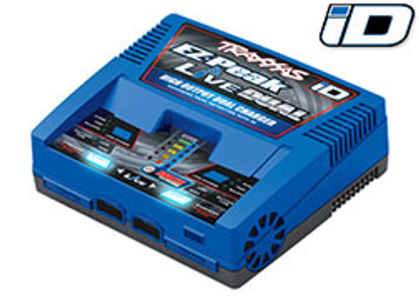 TRA2973 TRAXXAS EZ-Peak® Live Dual 26+ amp NiMH/LiPo Fast Charger with iD™ Auto Battery Identification and Bluetooth