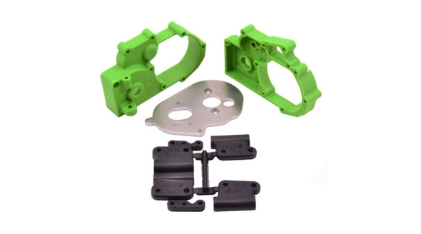 RPM73614 RPM Gearbox Housing and Rear Mounts, Green: TRA 2WD Vehicles