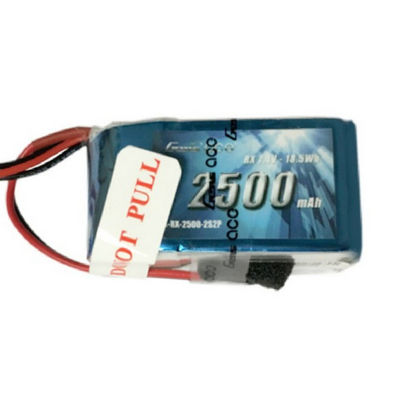 GA25002SBRXJR3P Gens Ace 2500mAh 7.4V Hump RX 2S2P Lipo Battery Pack with JR-3P Plug