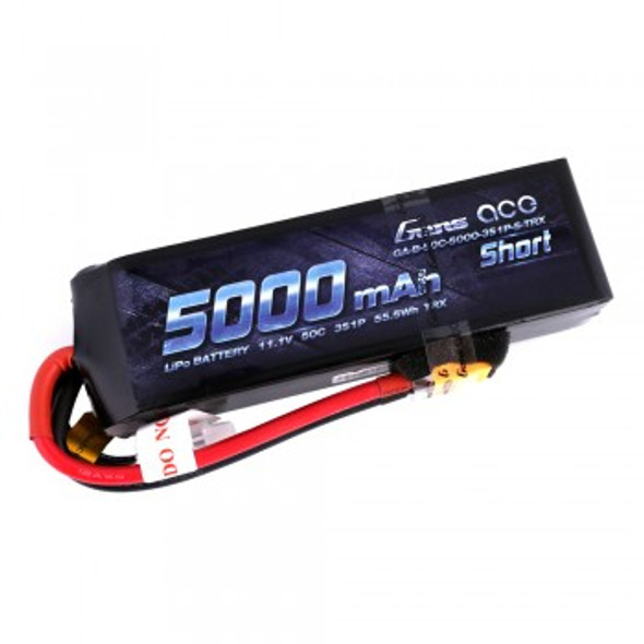 GA50C50003SXT60-S Gens ace 5000mAh 11.1V 50C 3S1P Short-Size Lipo Battery Pack with XT60 Plug