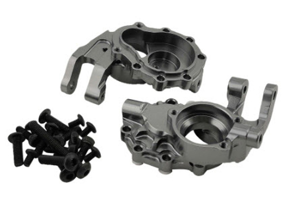 DTUP02037C HOBBY DETAILS Aluminum Inner Front Portal Housing / Front Steering Knuckle Set for (TRX-4) - Titanium Color