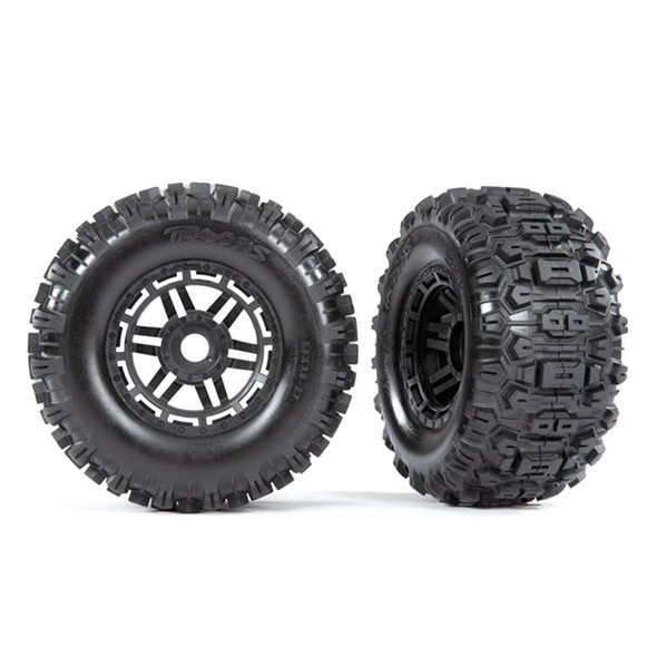 TRA8973 TRAXXAS Sledgehammer Tires and Wheels 2.8" Black