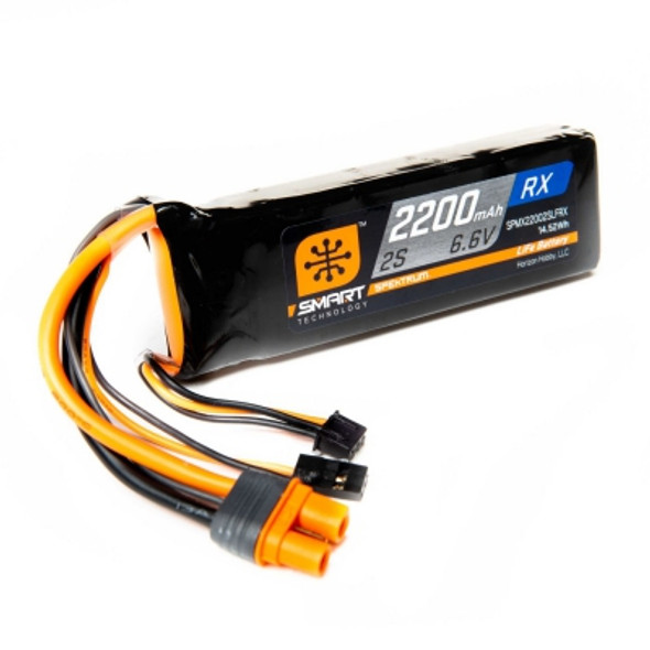 SPMX22002SLFRX Spektrum 2200mAh 2S 6.6V Smart LiFe Receiver Pack: IC3