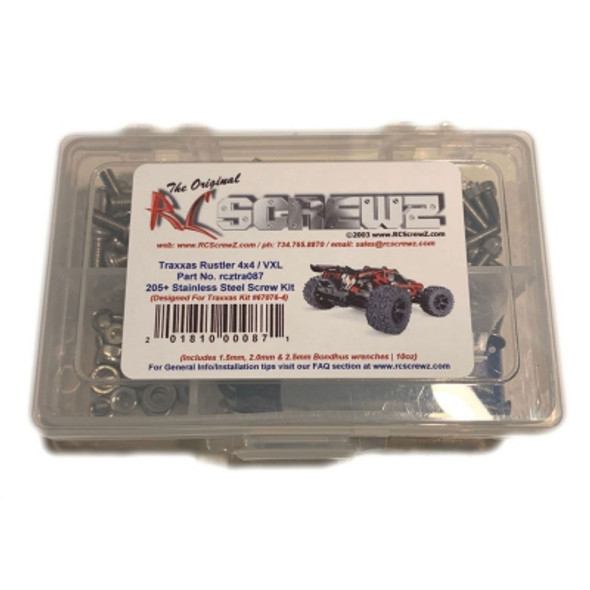 RCZTRA087 RC Screwz Stainless Steel Screw Kit-TRA Rustler 4x4/VXL