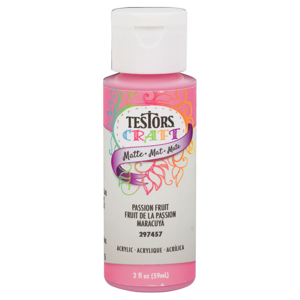 TES297457 Testors 2oz Acrylic Craft Paint, Satin Passion Matte