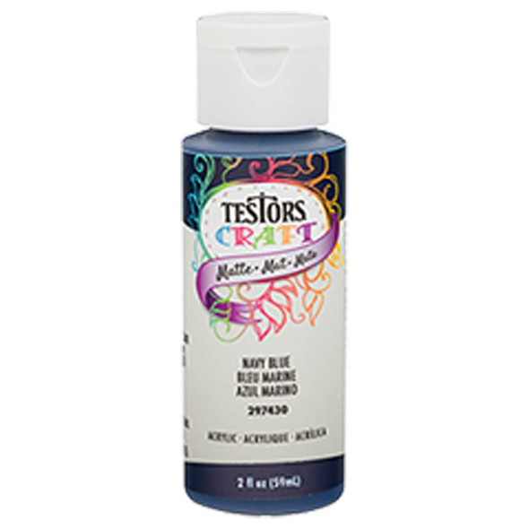 TES297430 Testors 2oz Acrylic Craft Paint, Satin Navy Blue