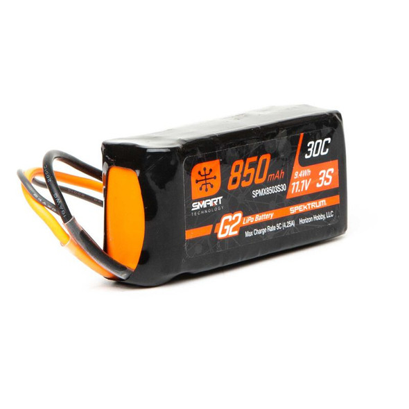 SPMX8503S30 SPEKTRUM 11.1V 850mAh 3S 30C Smart LiPo Battery G2: IC2